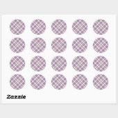 Sticker Rond Tartan violet (Feuille)