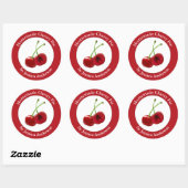 Sticker Rond Tarte à Cerise Maison Rouge (Feuille)