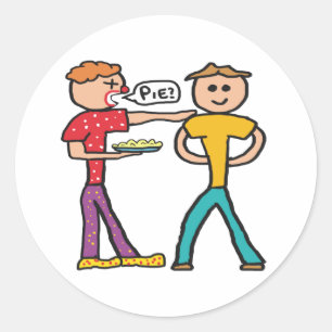 Sticker Rond Tarte à la garde dans le visage