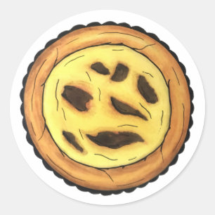 Sticker Rond Tarte à l'oeuf de garde portugaise Pastel Pastéis