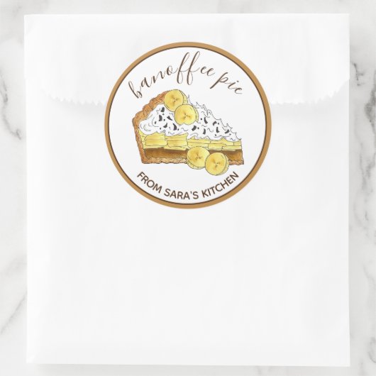 Sticker Rond Tarte Au Café Banana Cuite Maison (Sac)