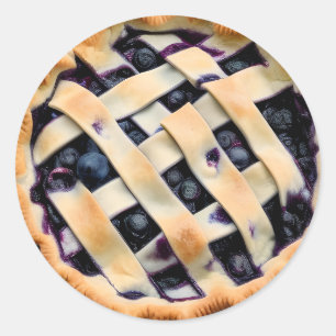 Sticker Rond Tarte aux bleuets avec croûte fantaisie