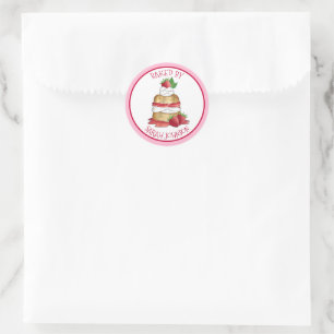 Sticker Rond Tarte Aux Fraises Cuisine De La Boulangerie Chef C