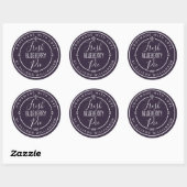 Sticker Rond Tarte aux myrtilles violette moderne rustique mais (Feuille)