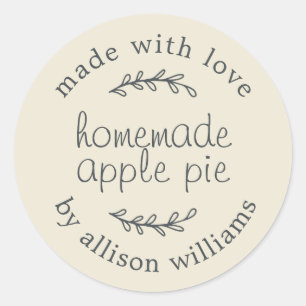 Sticker Rond Tarte aux pommes en pâtisserie maison rustique bla