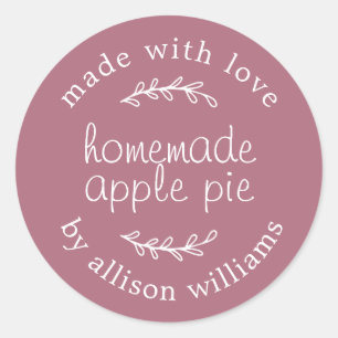 Sticker Rond Tarte aux pommes en pâtisserie maison rustique Dus