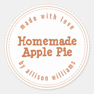 Sticker Rond Tarte aux pommes maison moderne orange brûlé