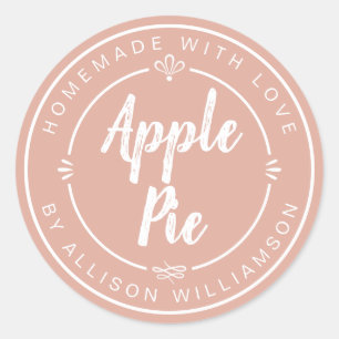Sticker Rond Tarte aux pommes maison rose poussiéreux