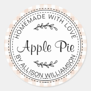 Sticker Rond Tarte aux pommes maison rustique Contrôle de la po