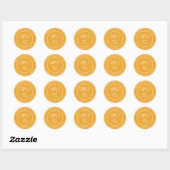 Sticker Rond Tarte aux pommes maison rustique jaune doux (Feuille)