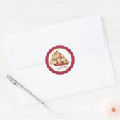 Sticker Rond Tarte cerise mignonne ajouter du texte (Enveloppe)