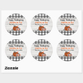 Sticker Rond Tarte Citrouille de Thanksgiving automne (Feuille)