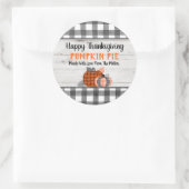 Sticker Rond Tarte Citrouille de Thanksgiving automne (Sac)