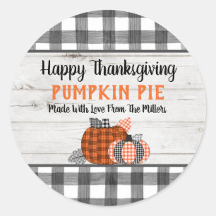Sticker Rond Tarte Citrouille de Thanksgiving d'automne