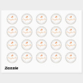 Sticker Rond Tarte Citrouille maison Thanksgiving Baking Cadeau (Feuille)