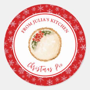 Sticker Rond Tarte de Noël pour la cuisson des fêtes