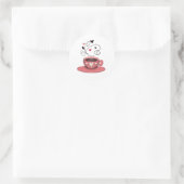 Sticker Rond tasse de café rose (Sac)