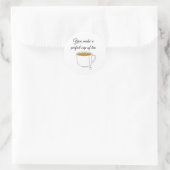 Sticker Rond Tasse de thé parfaite (Sac)