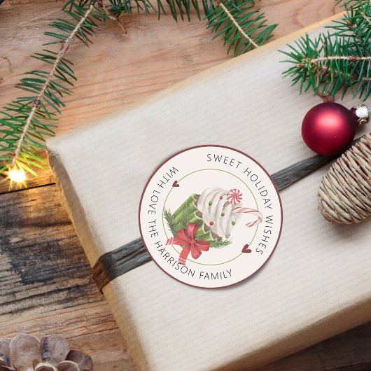 Sticker Rond Tasse de vacances sucrée Personnalisée