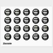 Sticker Rond Tasse Mugger Blagues Tasses Fond Sombre (Feuille)
