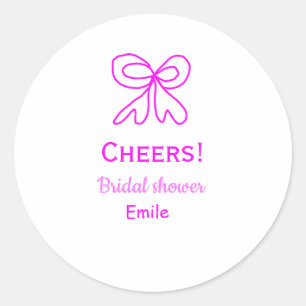 Sticker Rond Tasse violet rose ruban enterrement de vie de jeun