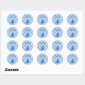Sticker Rond Tasses à thé empilées (Feuille)