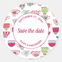 Tasses à thé Vintage moderne Enregistrer la date