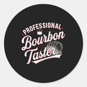 Sticker Rond Tasteur de bourbon professionnel Drinking whisky d
