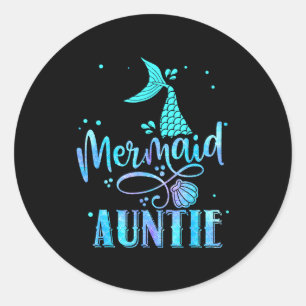 Sticker Rond Tatie sirène drôle tante femmes famille appariemen