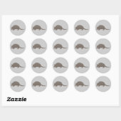Sticker Rond Tatou gris (Feuille)