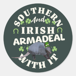 Sticker Rond Tatou Irlandais du Sud Drôle de St-Patrick