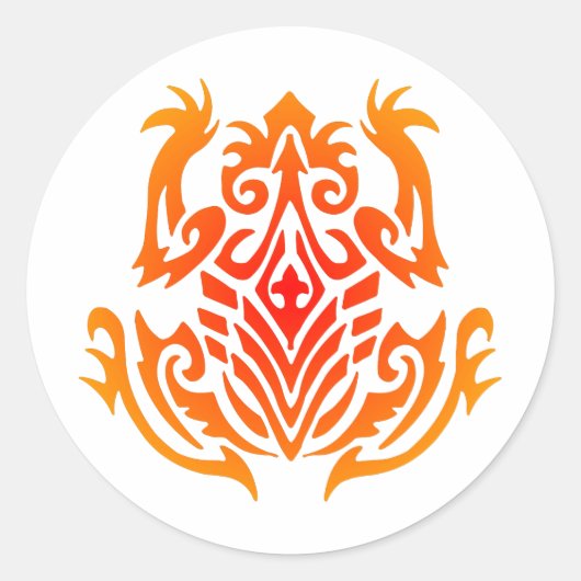 Sticker Rond Tatouage à la grenouille sauvage (Devant)