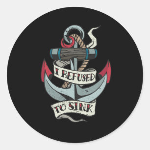 Sticker Rond tatouage Ancre