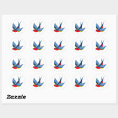 Sticker Rond Tatouage bleu rouge avale (Feuille)