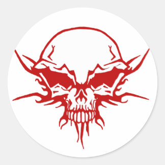 Sticker Rond Tatouage crâne