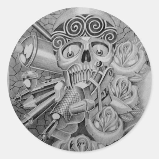 Sticker Rond tatouage d'amour (Devant)