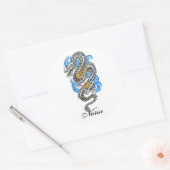 Sticker Rond tatouage de dragon Oriental cool (Enveloppe)
