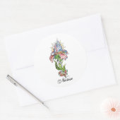 Sticker Rond tatouage de fleurs de mains de prière cool (Enveloppe)