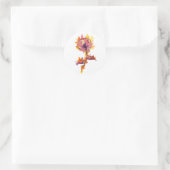 Sticker Rond Tatouage de rose en feu (Sac)