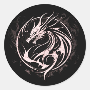 Sticker Rond tatouage dragon