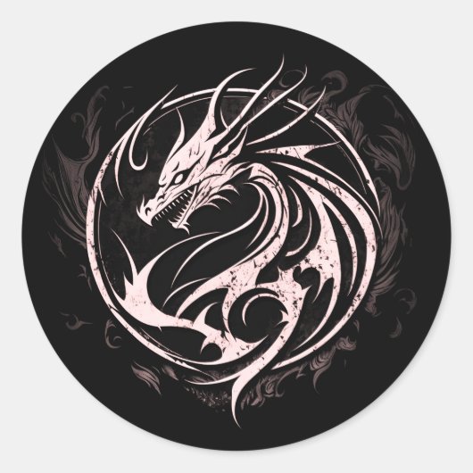 Sticker Rond tatouage dragon (Devant)
