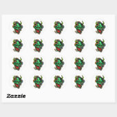 Sticker Rond Tatouage Dragon Vert (Feuille)
