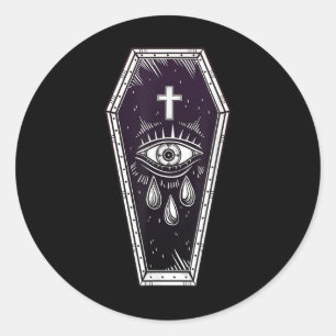 Sticker Rond Tatouage Flash au café - Pop Art Tee Éffrayant - S