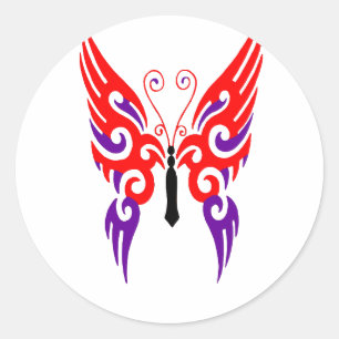 Sticker Rond tatouage papillon imaginaire