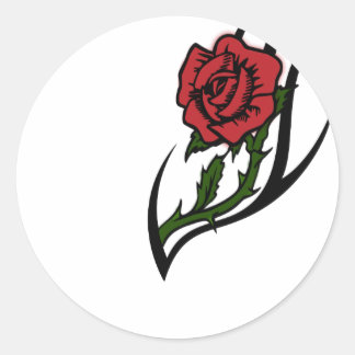 Sticker Rond tatouage rose