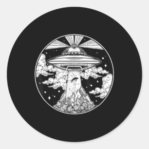 Sticker Rond Tatouage spatial Alien - Ufo 51 Area Roswell Croir