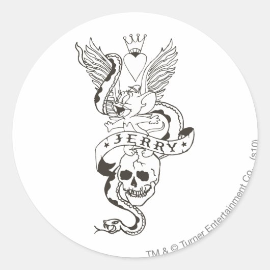 Sticker Rond Tatouage tordu Jerry 1 (Devant)
