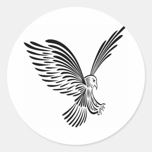 Sticker Rond Tatouage tribal blanc Eagle (Devant)