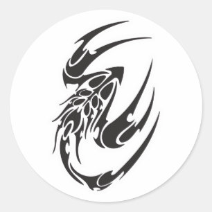 Sticker Rond Tatouage tribal de scorpion