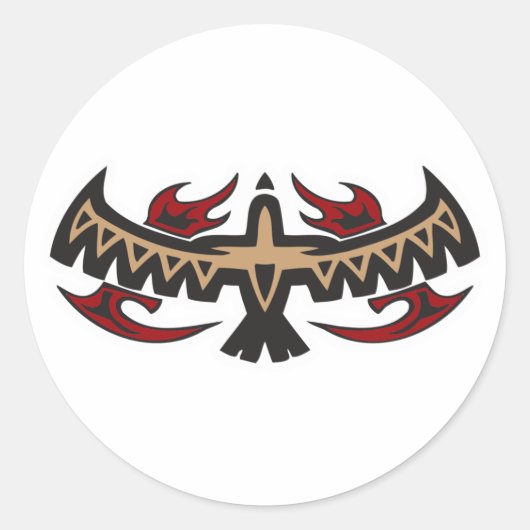 Sticker Rond Tatouage tribal Hawk Eagle (Devant)